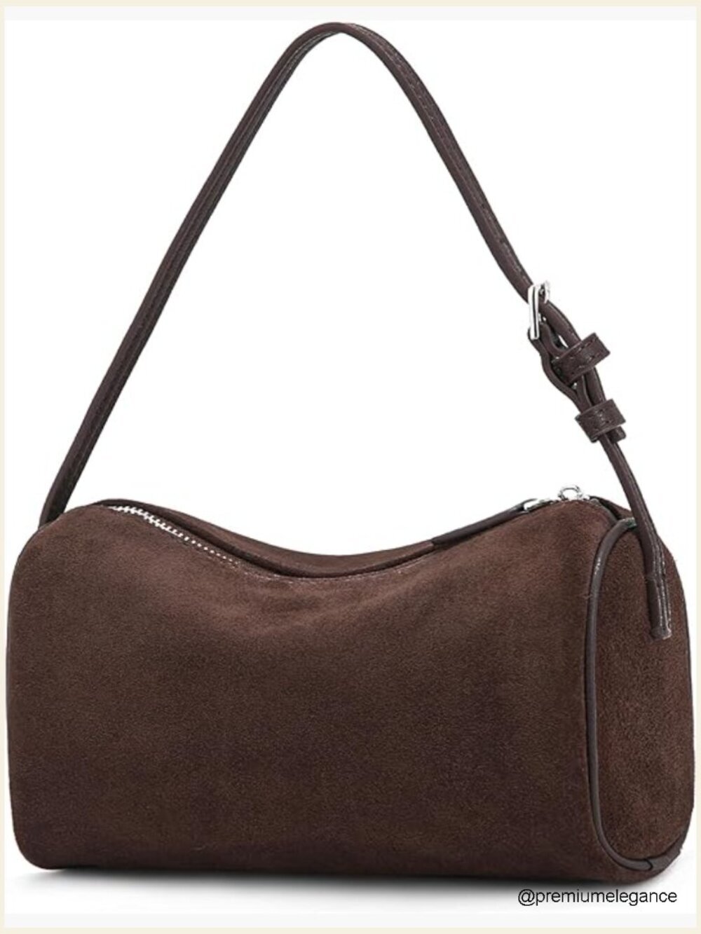 Suede Leather Barrel Hobo Crossbody Bag Small Purse for Women Handbag